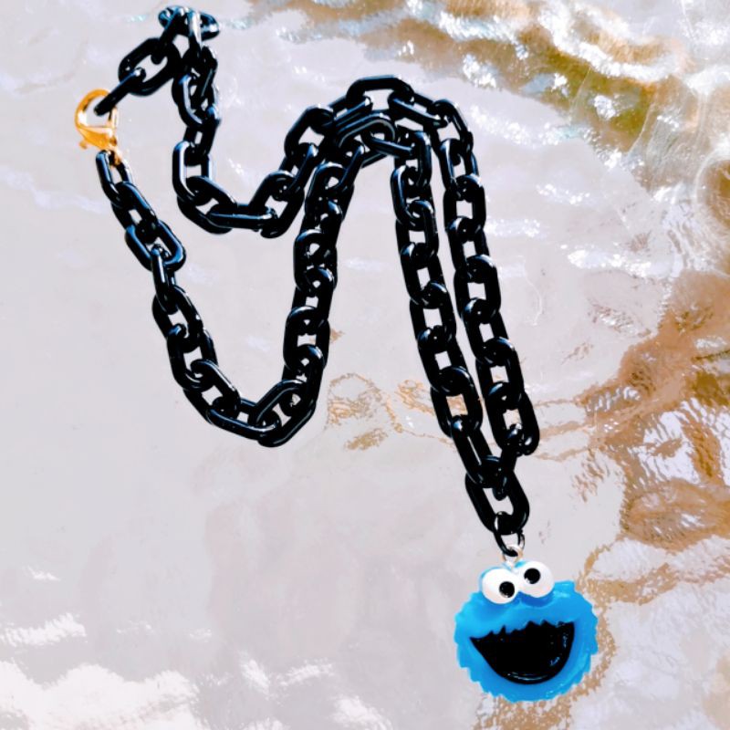 [แฮนด์เมด]สร้อยคอ​ Cookie Monster สไตล์คูลคิดส์🍪💙