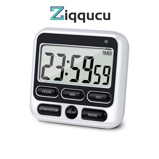 Ziqqucu นาฬิกาจับเวลาดิจิตอล หน้าจอ LCD ขนาดใหญ่ สําหรับทําอาหาร