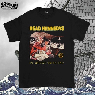 เสื้อยืดผ้าฝ้าย เสื้อยืด พิมพ์ลาย DEAD KENNEDYS TRUST GOD DEAD KENNEDYS | เสื้อยืดวงดนตรี