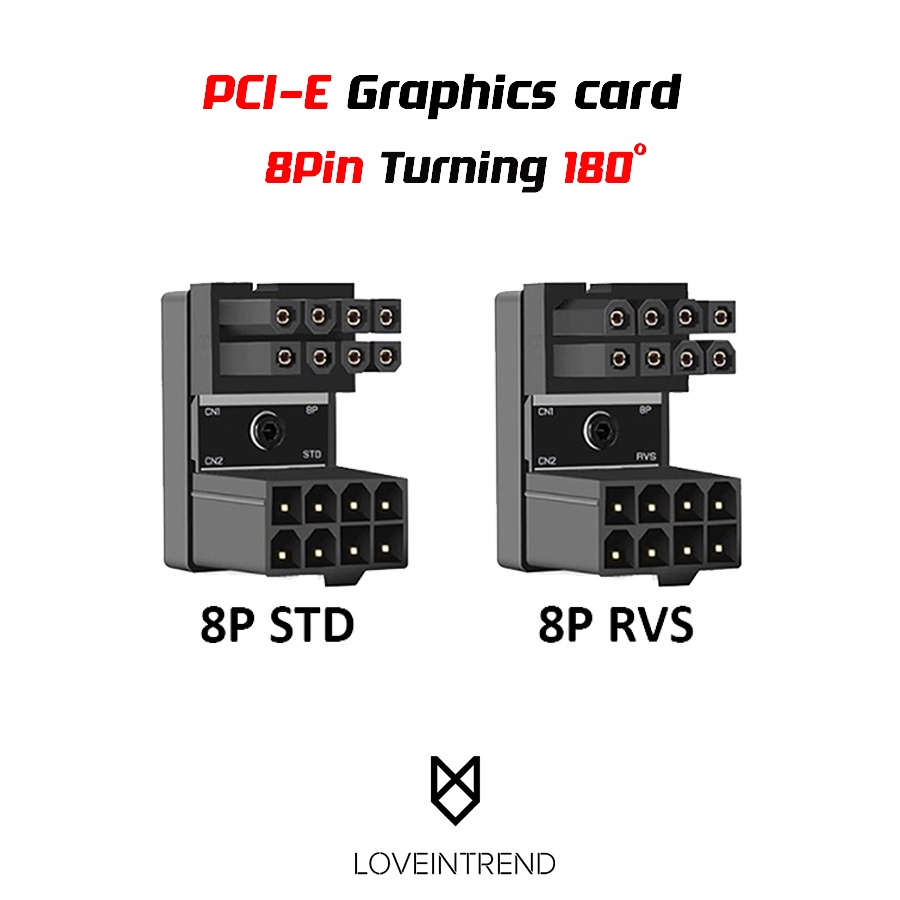 การ์ดจอ 8PIN PCI-E Turning Adapter หัวแปลง PCI-E 8pin 180°
