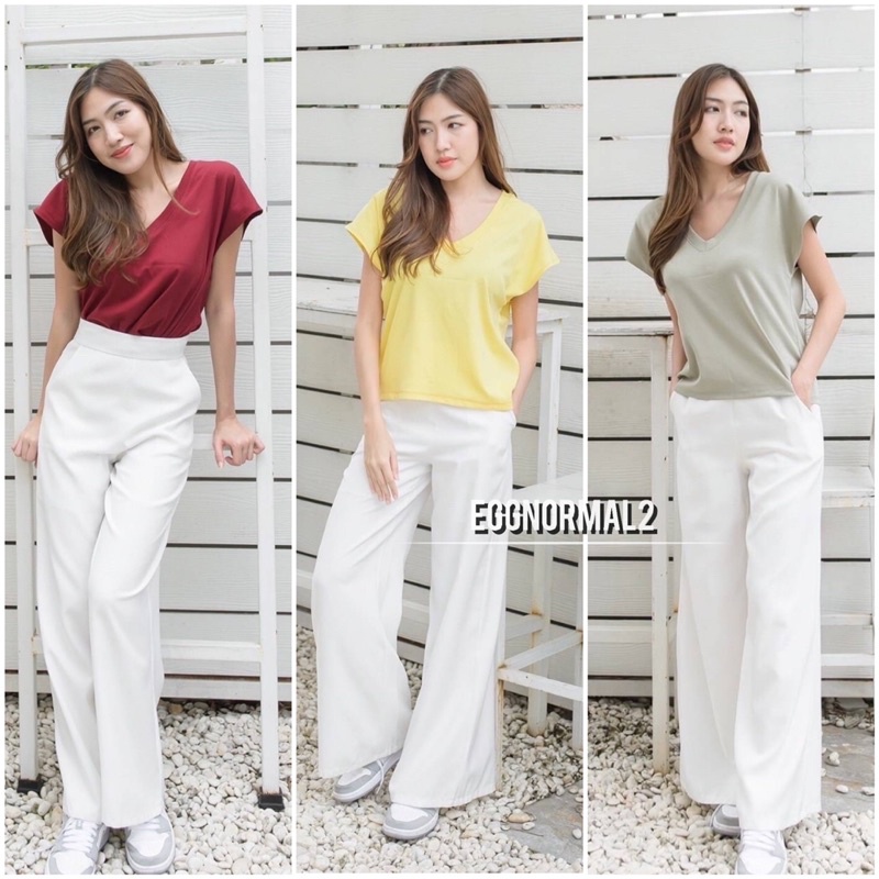 MYTOP New in Code: G225​ v neck teeคอวีงานสวยดูแพง