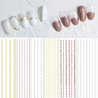 สติกเกอร์ติดเล็บ แบบหนา และบาง ลายดอกกุหลาบ สีทอง และสีเงิน สไตล์ญี่ปุ่น