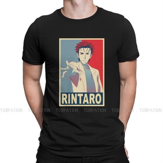 【ใหม่】【hot sale】เสื้อยืดคอกลม ผ้าฝ้าย พิมพ์ลายโปสเตอร์ Steins Gate Anime Rintaro Okabe สไตล์คลาสสิก สําหรับผู้ชาย