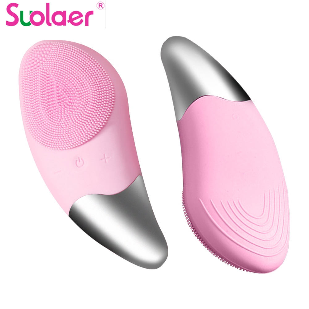 Suolaer เครื่องทําความสะอาดผิวหน้าไฟฟ้า ซิลิโคน อัลตราโซนิก ขนาดเล็ก