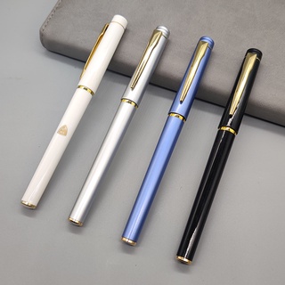 1 ชิ้น ปากกาลายเซ็นธุรกิจระดับไฮเอนด์, ปากกาเจลของขวัญ, สีน้ําเงิน, สีเงิน, สีดํา, สีขาว, ปากกาเจลเสริม, เครื่องเขียน, อุปกรณ์การเรียน
