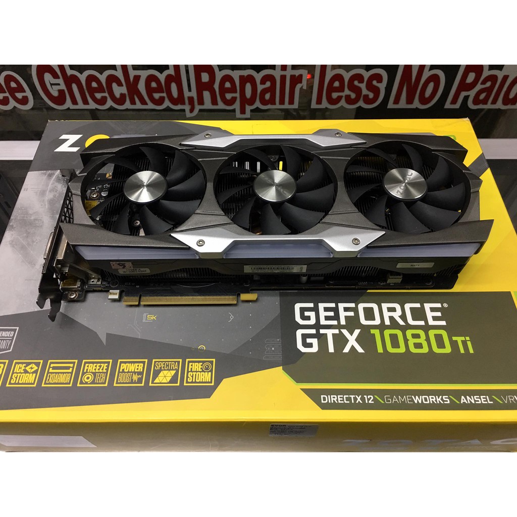 Zotac Amp Extreme Core Edition Gtx1080ti 0424210722 11gb Gddr5x Shopee Thailand