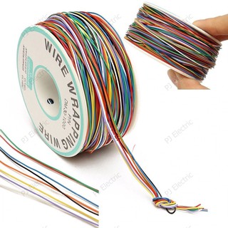 8 สี สายไฟ 30 AWG ความยาว 280 เมตร ใช้สำหรับเชื่อมต่อภายในอุปกรณ์อิเล็กทรอนิกส์และอุปกรณ์ไฟฟ้าทั่วไป UL1423