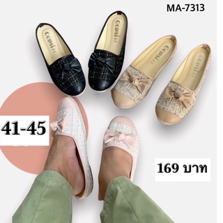 👠 รองเท้าเปิดส้น แต่งโบว์ผ้าชาแนล sz.41-45