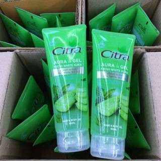 CITRA BRIGHT WHITE AURA GEL 180 ml ซิตร้า ไบรท์ ไวท์ ออร่า เจล 180 มล. อโลเวร่าและมิ้นท์  1 ชิ้น