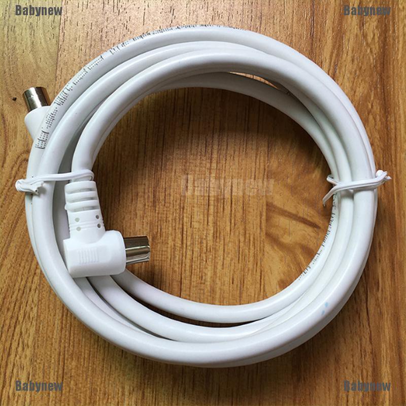 Babynew☪ 2M Metre Right Angle Angled RF TV Aerial Lead Cable Male to ...