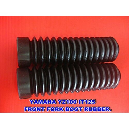 FRONT FORK BOOT RUBBER SET "BLACK" Fit For YAMAHA YZ100 IT125 MX175 (1977-1980) // ยางกันฝุ่น สีดำ