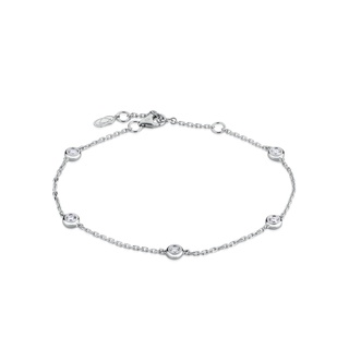 สร้อยข้อมือเพชร Classic Queen Bezel Chain Bracelet (ฺBC033)