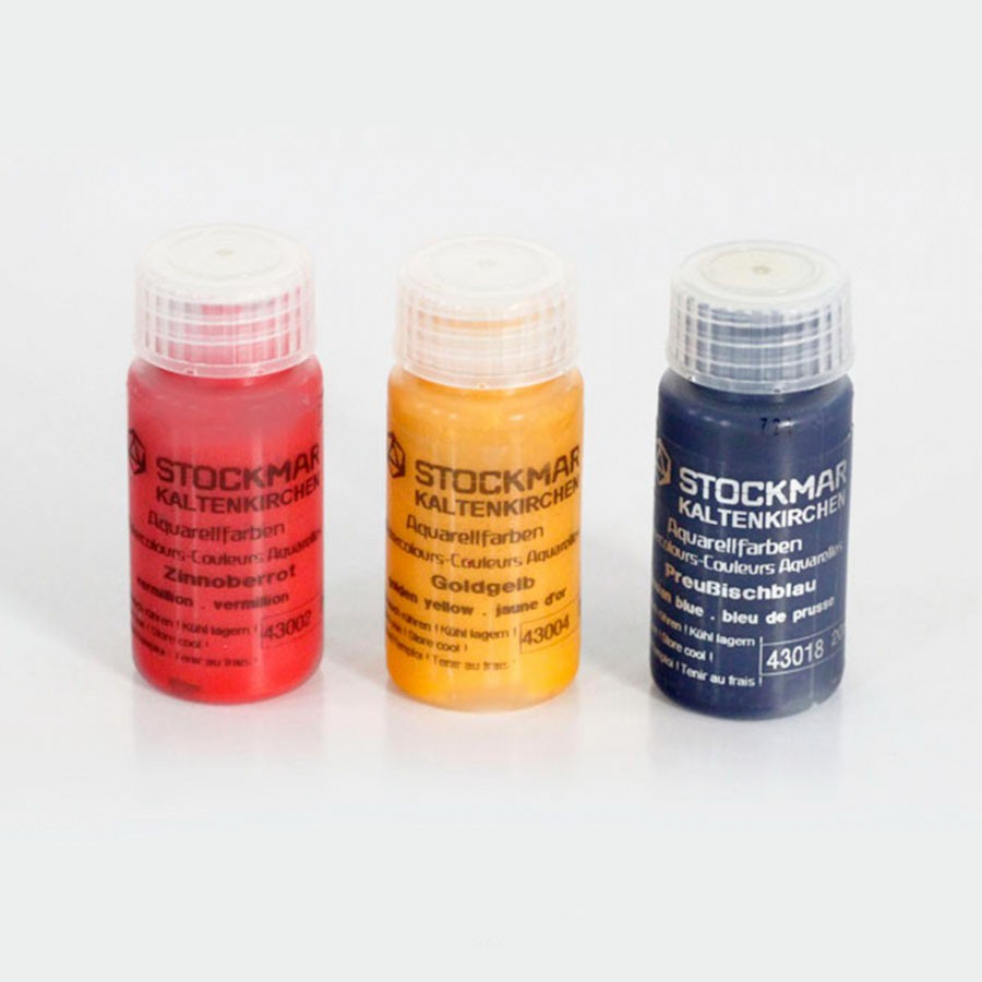 สต้อกมาร์  ชุดสีน้ำ Elementary แม่สี 3 สี ขนาดเล็ก ขวดละ 20 มล. (รวม 120 มล.) 