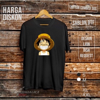 เสื้อยืดคอกลมเสื้อยืด ลายลิงลูฟี่ วันพีชS-5XL