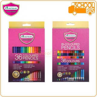 สีไม้ Master Art 36 สี รุ่นใหม่ ดินสอสี มาสเตอร์อาร์ต 1 และ 2 หัว Bi / Coloured Pencils Mas