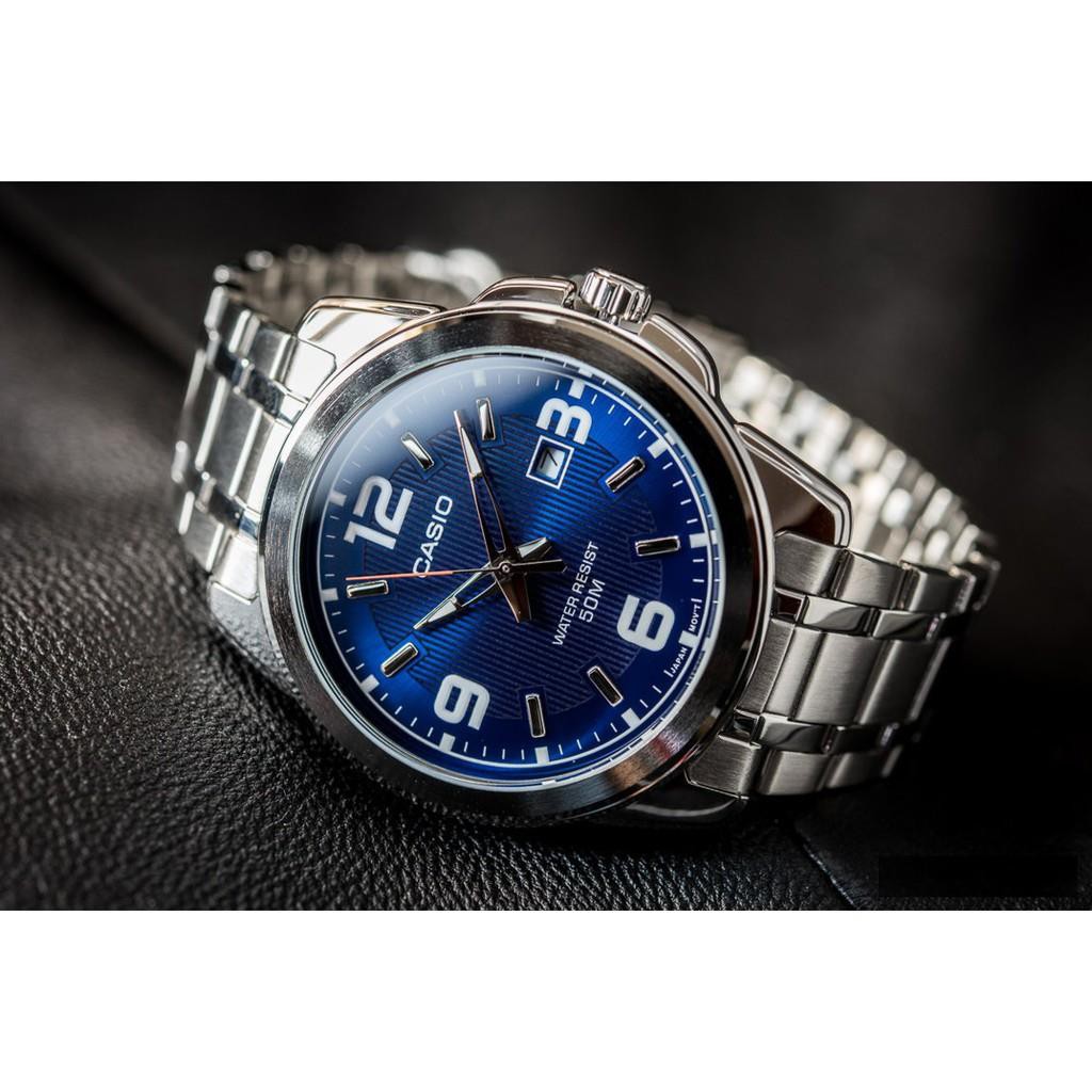 😩🉌⛗CASIO STANDARD นาฬิกาผู้ชาย รุ่น MTP-1314D-2AV สายสแตนเลส หน้าปัดสีน้ำเงิน - มั่นใจ ของแท้100% ประกันสินค้า 1 ปีเต็