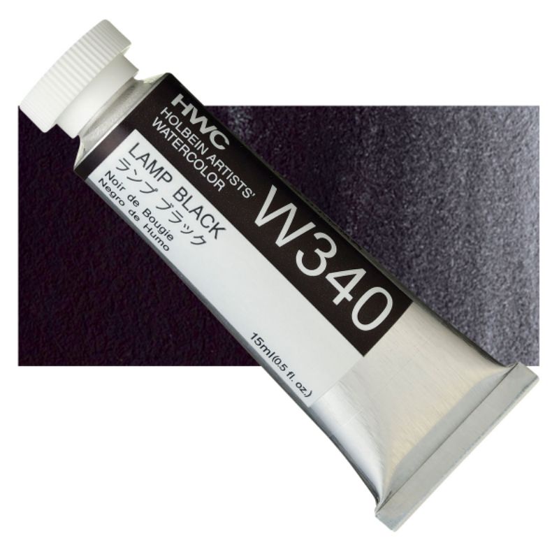 Lamp black W140/W340 series A 5/15ml สีน้ำโฮลเบน Japan Holbein Artist Watercolor ホルベイン透明水彩絵具