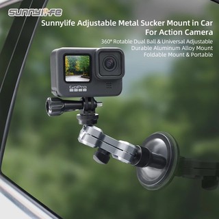 Sunnylife Metal Car Sucker Mount Angles Adjustable Suction Cup Bracket Phone Holder for Pocket2/ GoPro9/Insta360 One R