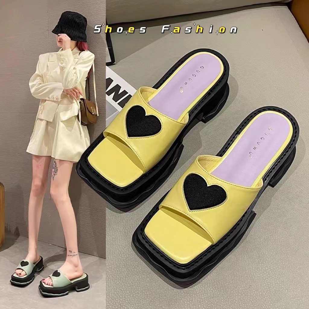 (เกรดA)🔥พร้อมส่งจากไทย🔥TX335 คอลใหม่ล่าสุด รองเท้าแฟชั่นผู้หญิง รองเท้าแตะสวม ความสูง 5 cm (3สี)