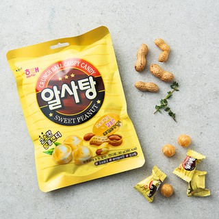 พร้อมส่ง 해태 알사탕 ลูกอมถั่วกรอบ HAITAI Sweet Peanut Crunch Ball Crispy Candy 90g