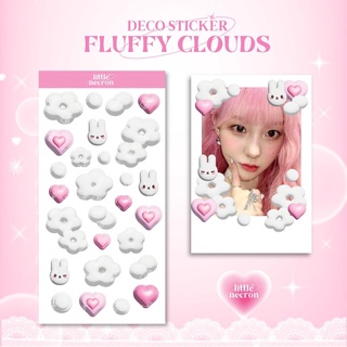 [littlenecron] Fluffy CLOUDS - deco สติกเกอร์ kisscut toploader kpop วารสารน่ารัก เกาหลี