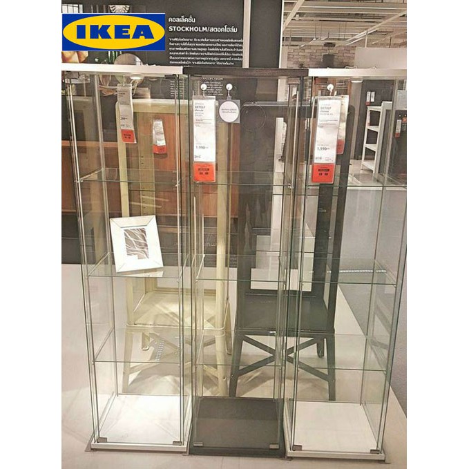 IKEA DETOLF เดียทอล์ฟ ตู้โชว์กระจก
