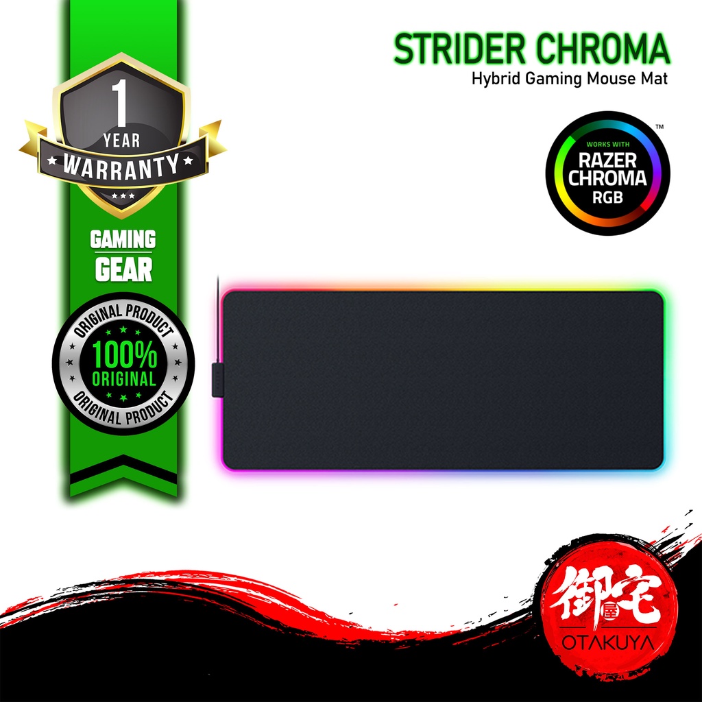 RAZER Strider Chroma Hybrid แผ่นรองเมาส์ Soft & Smooth Gilde ฐานกันลื่นทนต่ออุณหภูมิสูง Rollable & P