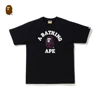 HH BAPE mens spring and summer classic ape-man head letter printing camouflage pattern solid color เสื้อยืดผ้าฝ้าย