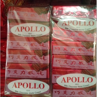 ขนม Apollo เวเฟอร์เคลือบช็อกโกเเลต เข้มข้นยิ่งกินยิ่งเพลิน😋ใน1เเพ็ค มี48ชิ้น
