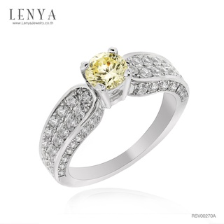 LenYa แหวน เพชร DiamondLike เม็ดกลางสีแฟนซี มาพร้อม Cubic Zirconia หลายเม็ดประดับบนตัวเรือน พร้อมจะสะท้อนความโดดเด่น