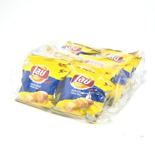 เลย์ร็อค มันฝรั่งแผ่นหยัก รสมันฝรั่งแท้  13 ก. x  12 ห่อ Lays Rock Sliced ??Potatoes Real potato flavor, 13 grams x 12