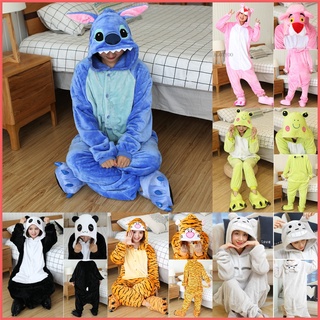 สัตว์ Kigurumi Stitch กบ การ์ตูน Onesies ผู้หญิง ผู้ชาย ชุดนอนอะนิเมะ เครื่องแต่งกาย สําหรับผู้ใหญ่ ผู้ชาย ชุดนอน ผ้าสักหลาด บอดี้สูท One-Piece