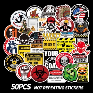 Helmet Warning Stickers 50Pcs/Set Waterproof Stickers  Decal for toys