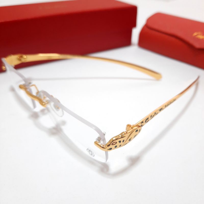 แว่นคาเทียร์ Cartier CT0058O-001 Gold Glasses แว่นทรงหรูหรา