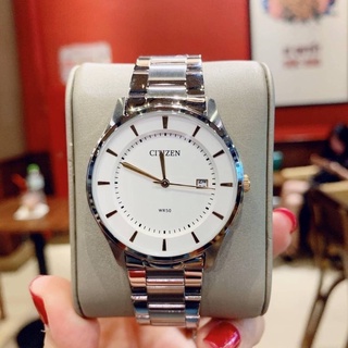 NEW CITIZEN Silver Dial Mens Watch  ขนาด 40mm. สีเงิน มาพร้อมกล่องแบรนด์