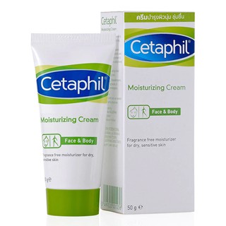 Cetaphil Moisturizing Cream Face &amp; Body 50g. เซตาฟิล มอยเจอร์ไรซิ่ง ครีม สำหรับผิวแห้ง ผิวบอบบาง แพ้ง่าย