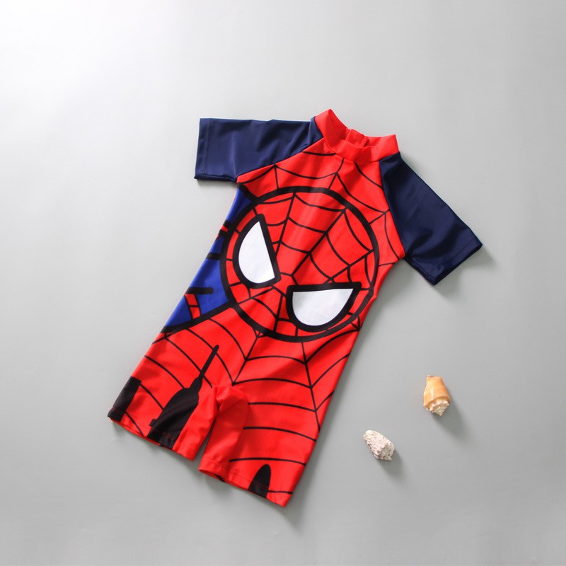 Baby (1-8Y) Spider Men พิมพ์ One Piece Design เด็กชุดว่ายน้ําชุดว่ายน้ํา Baju renang budak lelaki