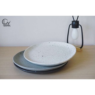 Mr.clayceramics จานทรงกลม รหัส MC-77 (Ceramics Plate)