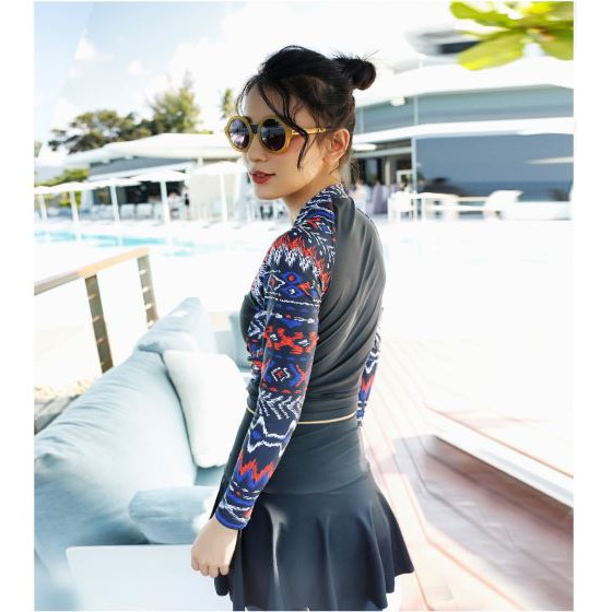 [25] PENANG READY STOCK M6XL Swim Wear Plus Size Long Sleeve Long