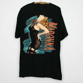 tshirtเสื้อยืดคอกลมฤดูร้อนเสื้อยืด พิมพ์ลาย Madonna Blonde Ambition World Tour สีดํา สําหรับผู้ชาย 1990Sto4XL