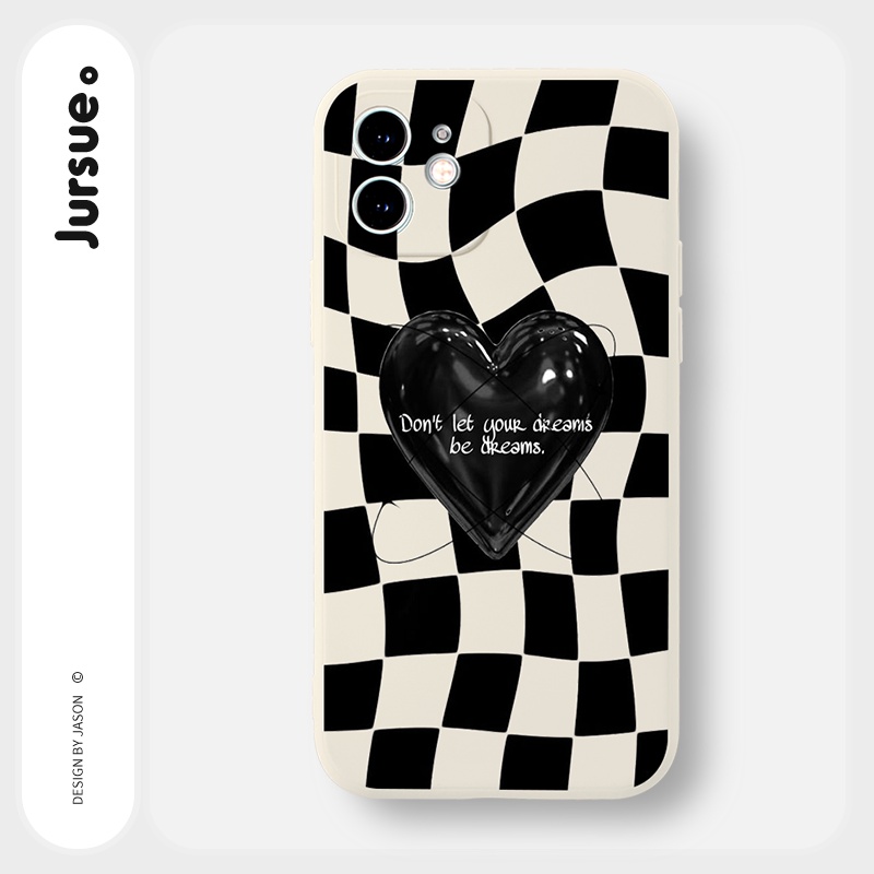 JURSUE เคสไอโฟน เคสซิลิโคนนุ่มขอบเหลี่ยมกันกระแทกน่ารักตลก เคสโทรศัพท์ Compatible for iPhone 16 15 14 13 12 11 Pro Max SE 2020 X XR XS 8 7 Plus พลัส Y2096