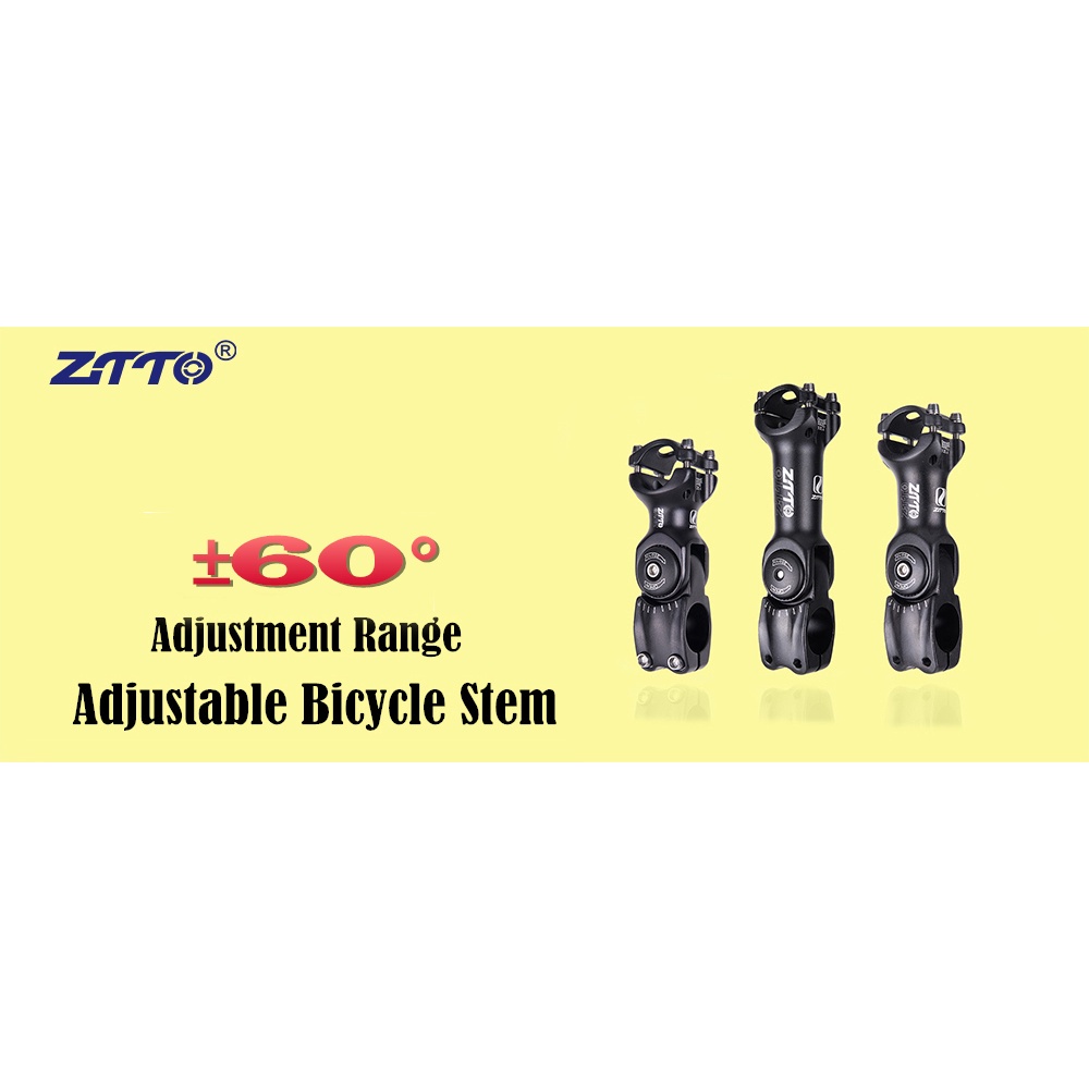 Ztto คอแฮนด์จักรยาน ปรับได้ 60 องศา 31.8 มม. 25.4 มม. 90 110 130 มม. สําหรับรถจักรยานเสือภูเขา XC — صورة 3
