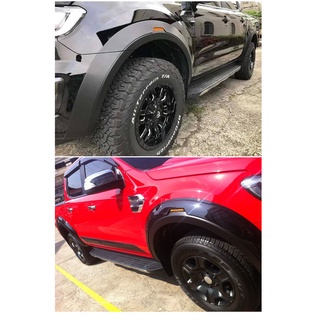 ซุ้มล้อ คิ้วล้อ ทรงสปอร์ต เว้าเซ็นเซอร์ สีดำด้าน 1 ชุด สำหรับ Ford Ranger Wildtrak ปี 2019-2022