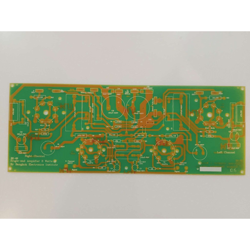 แผ่นวงจร PCB (ไม่รวมหลอด หม้อแปลง และอุปกรณ์) สำหรับชุดคิทแอมป์หลอด SE EL34 8W+8W เครื่องขยายเสียงหล