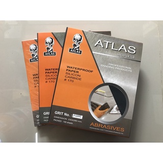 กระดาษทราย ขัดเหล็ก ขัดไม้  Atlas ยี่ห้อ คนแบกโลก  #80, 100, 120, 150, 180, 240, 320, 400, 600, 1000