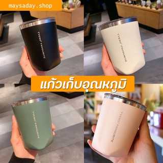 แก้วกาแฟ TYESO สแตนเลส304 ขนาด300ml  แก้วกาแฟ เก็บความเย็น/ร้อน ใส่ชา ฝาปิด coffee cup ใส่ซุป เก็บความร้อน-เย็น