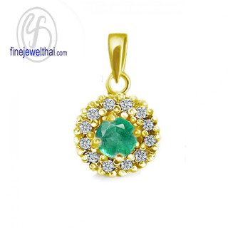 Finejewelthai-จี้มรกต-มรกต-จี้พลอย-พลอยประจำเดือนเกิด-Emerald-Pendant-Birthstone-P1081em00e