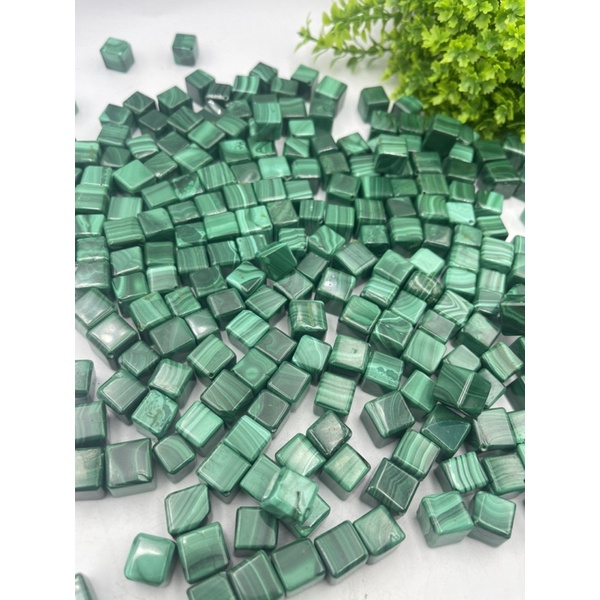 Natural Malachite Cube 10 mm x 10 mm AAA Quality รูปที่ 7