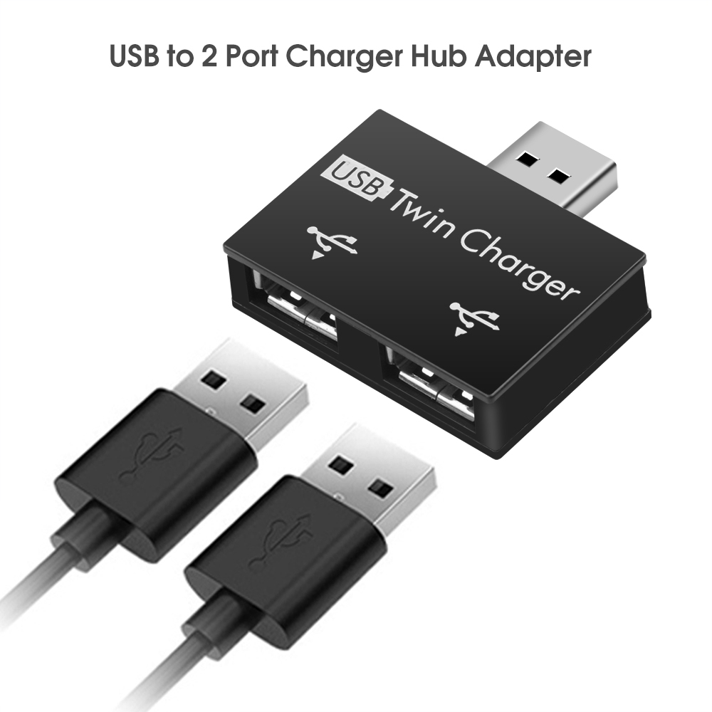 Mini Dual USB Charger Hub Adapter 2 Port Splitter For Computer