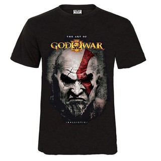 เสื้อยืดcalandfashionเสื้อยืดลาย God of War KratosS-5XL